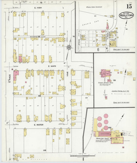 Sanborn Fire Insurance Map from Middletown, Dauphin County, Pennsylvania (1920), Sheet #0015 - Historic Sanborn Fire Insurance Map Print, vintage old map wall art, antique decor, genealogy gift, Pennsylvania Pennsylvania map