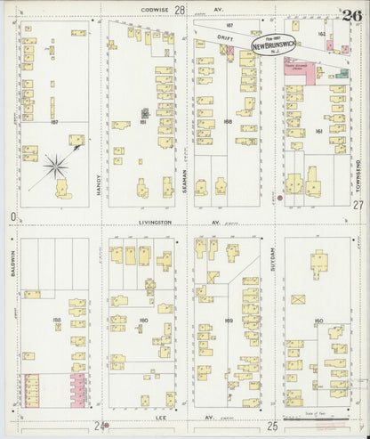 Sanborn Fire Insurance Map from New Brunswick, Middlesex County, New Jersey (1897), Sheet #0026 - Complete Map Set gallery image, historic Sanborn map, vintage wall art, New Jersey New Jersey