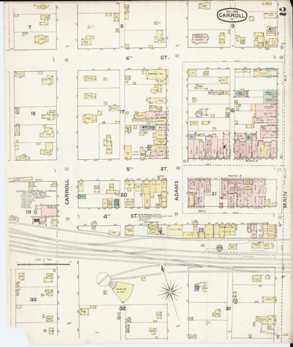 Sanborn Fire Insurance Map from Carroll, Carroll County, Iowa (1889), Sheet #0002 - Historic Sanborn Fire Insurance Map Print