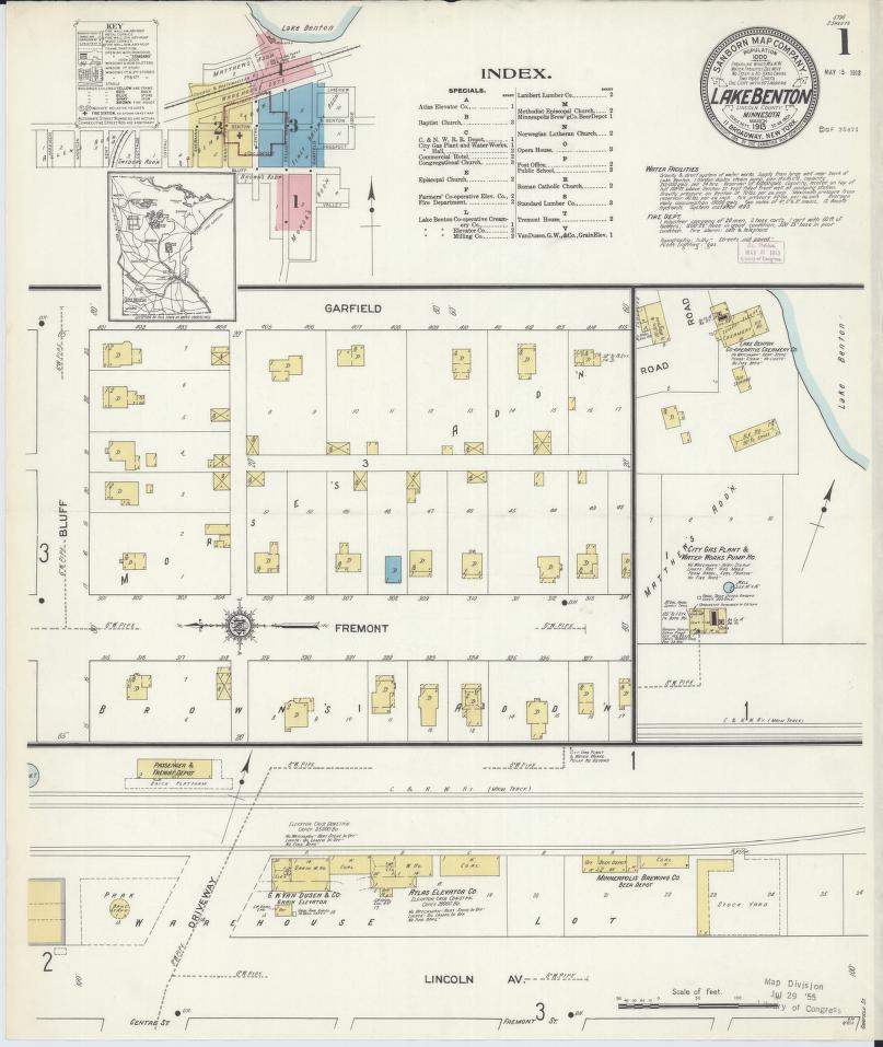 Sanborn Fire Insurance Map from Lake Benton, Lincoln County, Minnesota. (1913) – Map View