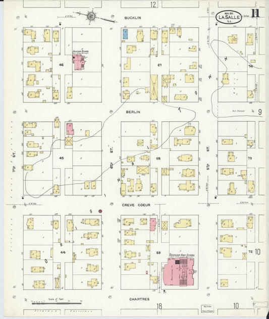 Sanborn Fire Insurance Map from La Salle, La Salle County, Illinois (1911), Sheet #0011 - Historic Sanborn Fire Insurance Map Print, vintage old map wall art, antique decor, genealogy gift, Illinois Illinois map