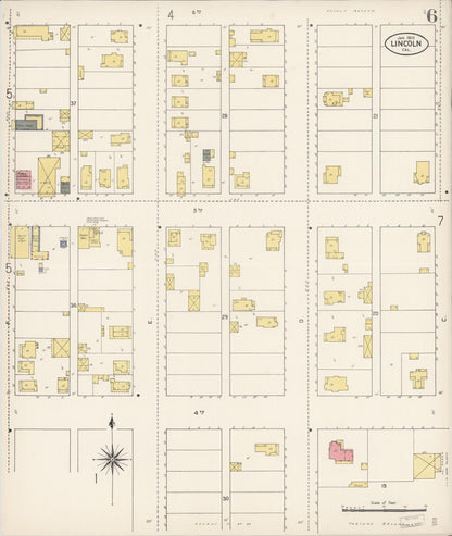 Sanborn Fire Insurance Map from Lincoln, Placer County, California (1910), Sheet #0006 - Complete Map Set gallery image, historic Sanborn map, vintage wall art, California California