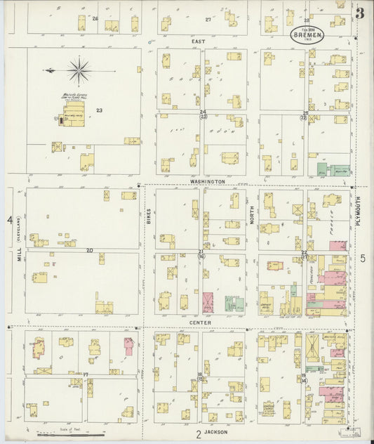 Sanborn Fire Insurance Map from Bremen, Marshall County, Indiana (1898), Sheet #0003 - Historic Sanborn Fire Insurance Map Print, vintage old map wall art, antique decor, genealogy gift, Indiana Indiana map