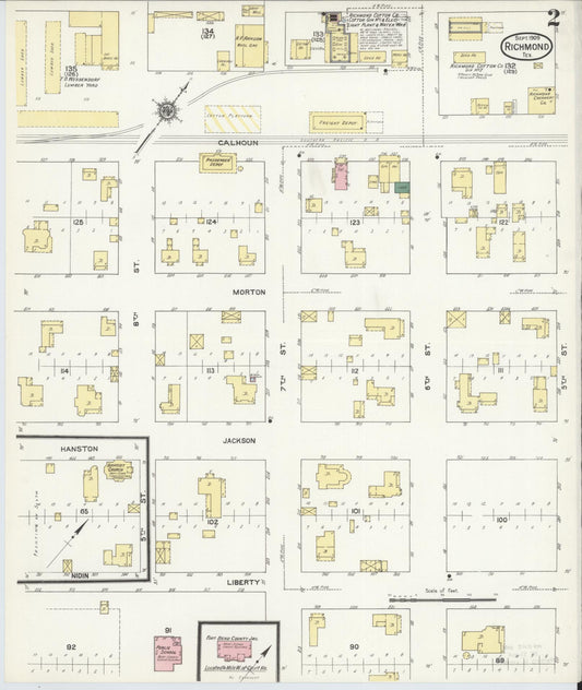 Sanborn Fire Insurance Map from Richmond, Fort Bend County, Texas (1909), Sheet #0002 - Historic Sanborn Fire Insurance Map Print, vintage old map wall art, antique decor, genealogy gift, Texas Texas map