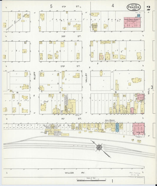 Sanborn Fire Insurance Map from Frazee, Becker County, Minnesota (1914), Sheet #0002 - Historic Sanborn Fire Insurance Map Print, vintage old map wall art, antique decor, genealogy gift, Minnesota Minnesota map