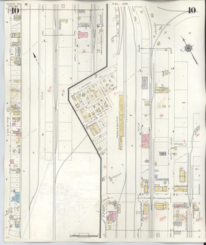 Sanborn Fire Insurance Map from Borger, Hutchinson County, Texas (1950), Sheet #0010 - Historic Sanborn Fire Insurance Map Print, vintage old map wall art, antique decor, genealogy gift, Texas Texas map