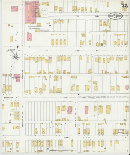 Sanborn Fire Insurance Map from Huntington, Cabell County, West Virginia (1904), Sheet #0025 - Complete Map Set gallery image, historic Sanborn map, vintage wall art, West Virginia West Virginia