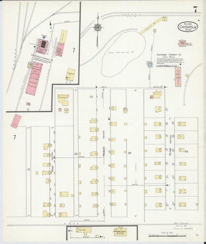 Sanborn Fire Insurance Map from Chisholm, Saint Louis County, Minnesota (1912), Sheet #0007 - Complete Map Set gallery image, historic Sanborn map, vintage wall art, Minnesota Minnesota