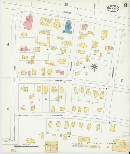 Sanborn Fire Insurance Map from Newark, Wayne County, New York (1906), Sheet #0009 - Complete Map Set gallery image, historic Sanborn map, vintage wall art, New York New York