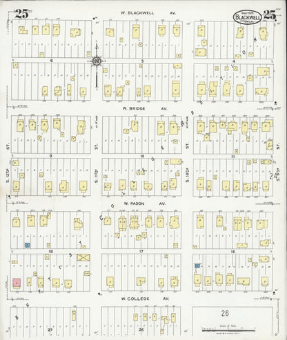Sanborn Fire Insurance Map from Blackwell, Kay County, Oklahoma (1925), Sheet #0025 - Complete Map Set gallery image, historic Sanborn map, vintage wall art, Oklahoma Oklahoma