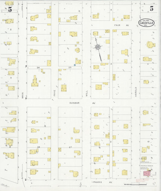 Sanborn Fire Insurance Map from Cassville, Barry County, Missouri (1931), Sheet #0005 - Historic Sanborn Fire Insurance Map Print, vintage old map wall art, antique decor, genealogy gift, Missouri Missouri map