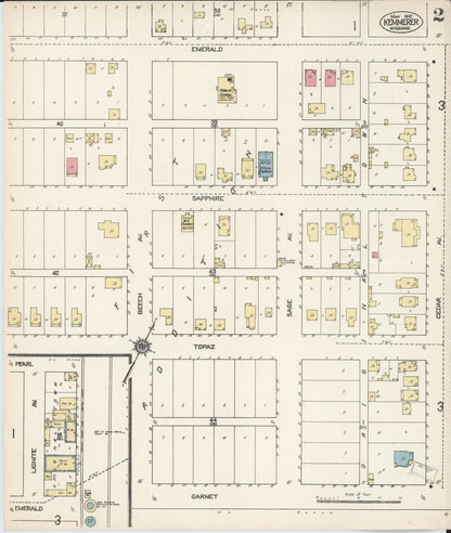 Sanborn Fire Insurance Map from Kemmerer, Lincoln County, Wyoming (1912), Sheet #0002 - Complete Map Set gallery image, historic Sanborn map, vintage wall art, Wyoming Wyoming