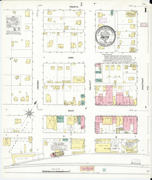 Sanborn Fire Insurance Map from Anita, Cass County, Iowa (1909), Sheet #0001 - Historic Sanborn Fire Insurance Map Print