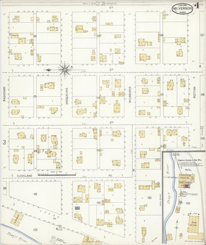 Sanborn Fire Insurance Map from Mount Vernon, Skagit County, Washington (1906), Sheet #0004 - Complete Map Set gallery image, historic Sanborn map, vintage wall art, Washington Washington