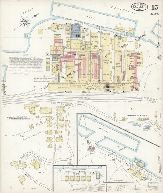 Sanborn Fire Insurance Map from Crockett, Contra Costa County, California (1899), Sheet #0015 - Historic Sanborn Fire Insurance Map Print, vintage old map wall art, antique decor, genealogy gift, California California map