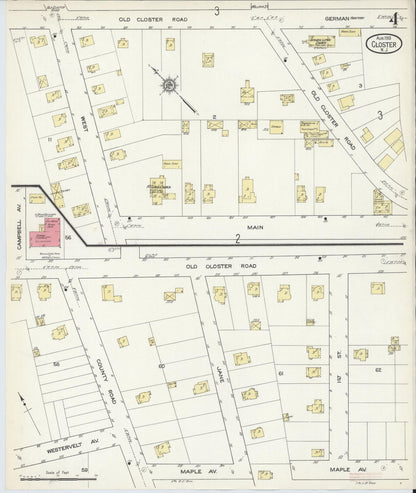 Sanborn Fire Insurance Map from Closter, Bergen County, New Jersey (1913), Sheet #0004 - Historic Sanborn Fire Insurance Map Print, vintage old map wall art, antique decor, genealogy gift, New Jersey New Jersey map