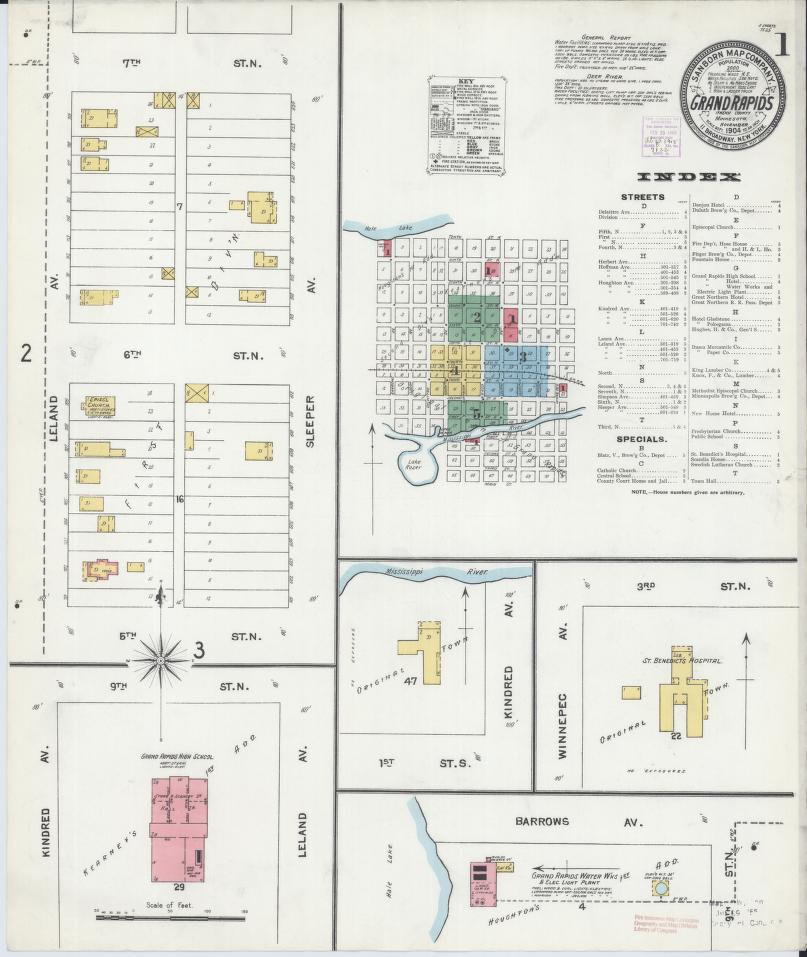Sanborn Fire Insurance Map from Grand Rapids, Itasca County, Minnesota. (1904) – Map View