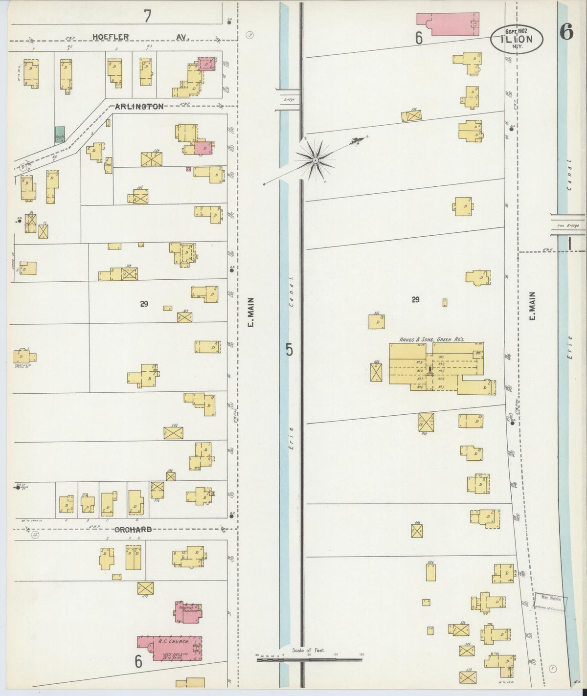 Sanborn Fire Insurance Map from Ilion, Herkimer County, New York (1902), Sheet #0006 - Complete Map Set gallery image, historic Sanborn map, vintage wall art, New York New York