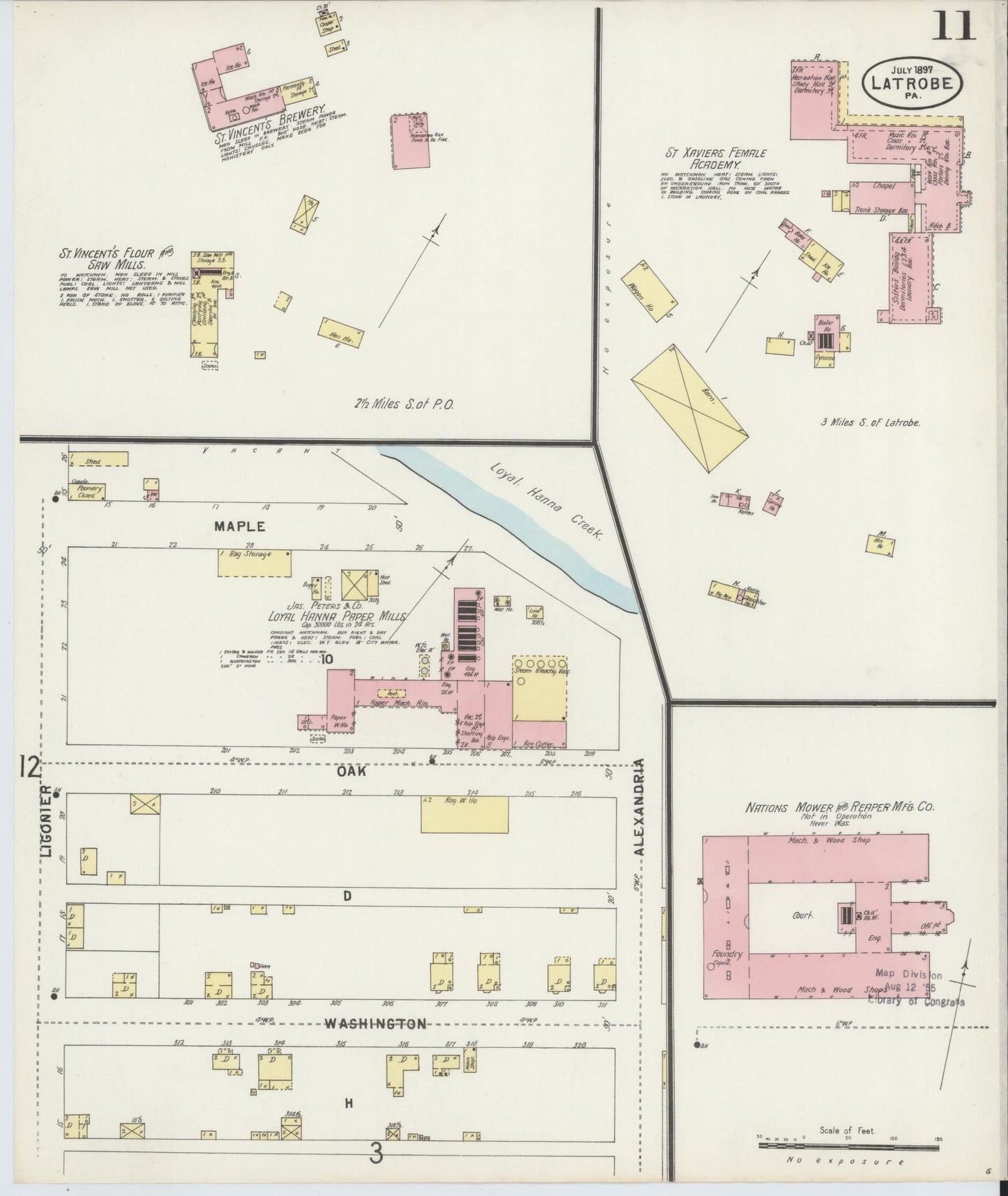 Sanborn Fire Insurance Map from Latrobe, Westmoreland County, Pennsylvania (1897), Sheet #0011 - Complete Map Set gallery image, historic Sanborn map, vintage wall art, Pennsylvania Pennsylvania