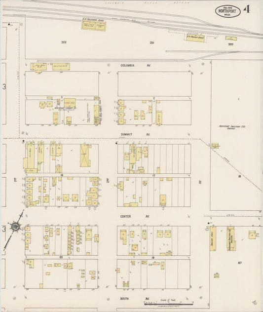 Sanborn Fire Insurance Map from Northport, Stevens County, Washington (1918), Sheet #0004 - Historic Sanborn Fire Insurance Map Print, vintage old map wall art, antique decor, genealogy gift, Washington Washington map