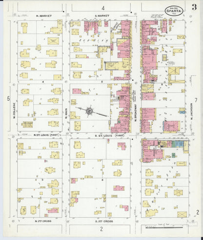 Sanborn Fire Insurance Map from Sparta, Randolph County, Illinois (1910), Sheet #0003 - Complete Map Set gallery image, historic Sanborn map, vintage wall art, Illinois Illinois