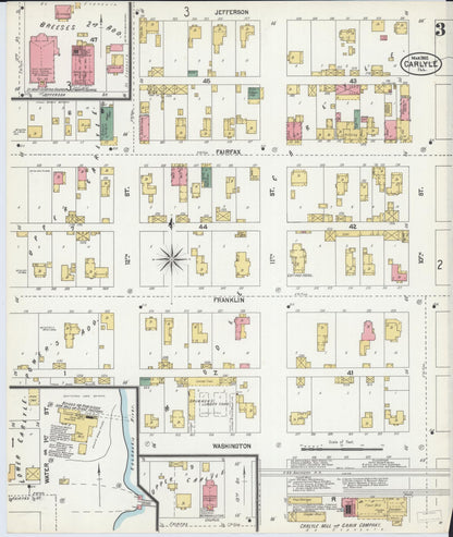 Sanborn Fire Insurance Map from Carlyle, Clinton County, Illinois (1902), Sheet #0003 - Complete Map Set gallery image, historic Sanborn map, vintage wall art, Illinois Illinois