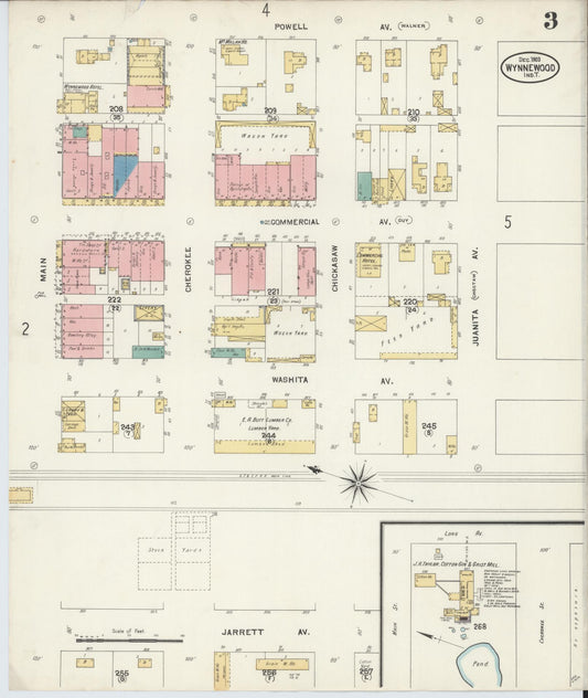 Sanborn Fire Insurance Map from Wynnewood, Garvin County, Oklahoma (1903), Sheet #0003 - Historic Sanborn Fire Insurance Map Print, vintage old map wall art, antique decor, genealogy gift, Oklahoma Oklahoma map