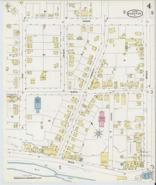 Sanborn Fire Insurance Map from Boonton, Morris County, New Jersey (1896), Sheet #0004 - Historic Sanborn Fire Insurance Map Print, vintage old map wall art, antique decor, genealogy gift, New Jersey New Jersey map