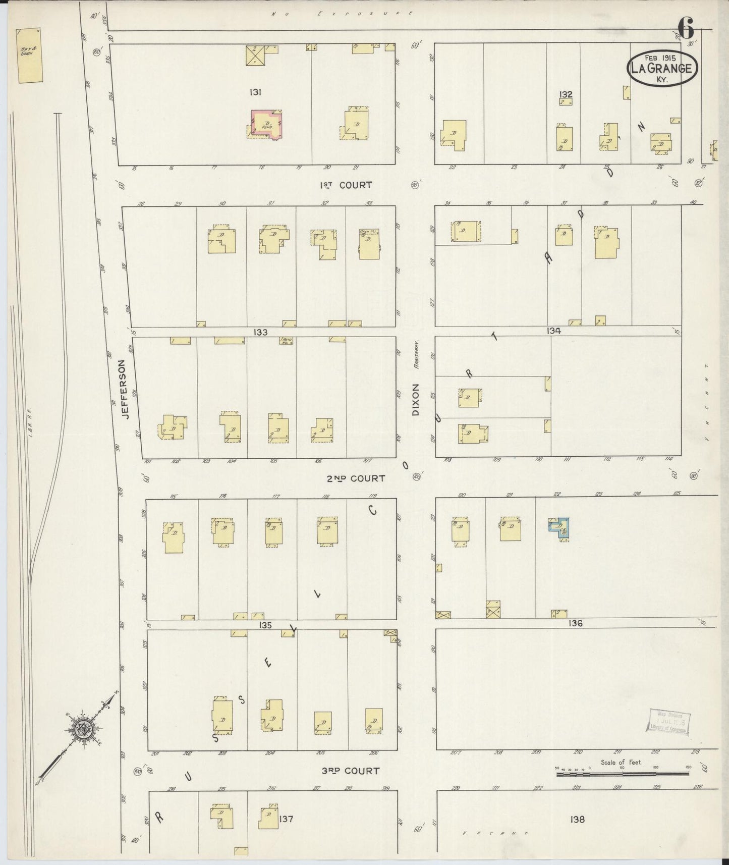 Sanborn Fire Insurance Map from La Grange, Oldham County, Kentucky (1915), Sheet #0006 - Complete Map Set gallery image, historic Sanborn map, vintage wall art, Kentucky Kentucky