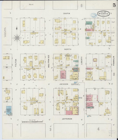 Sanborn Fire Insurance Map from Morris, Grundy County, Illinois (1894), Sheet #0005 - Complete Map Set gallery image, historic Sanborn map, vintage wall art, Illinois Illinois