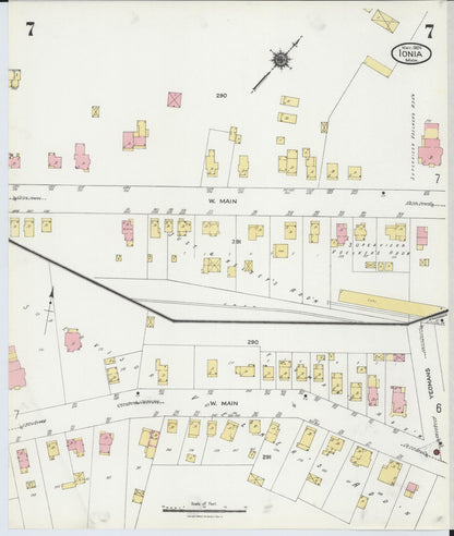 Sanborn Fire Insurance Map from Ionia, Ionia County, Michigan (1924), Sheet #0007 - Historic Sanborn Fire Insurance Map Print, vintage old map wall art, antique decor, genealogy gift, Michigan Michigan map