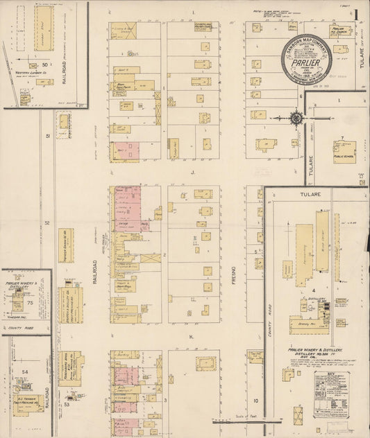 Sanborn Fire Insurance Map from Parlier, Fresno County, California. (1913) – Historic Sanborn Fire Insurance Map Print