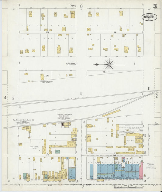 Sanborn Fire Insurance Map from Newkirk, Kay County, Oklahoma (1903), Sheet #0003 - Historic Sanborn Fire Insurance Map Print, vintage old map wall art, antique decor, genealogy gift, Oklahoma Oklahoma map