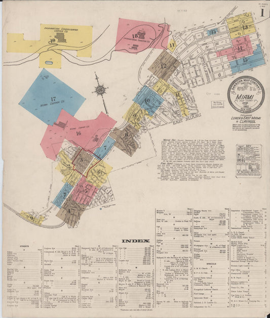 Sanborn Fire Insurance Map from Miami, Gila County, Arizona. (1922) – Historic Sanborn Fire Insurance Map Print