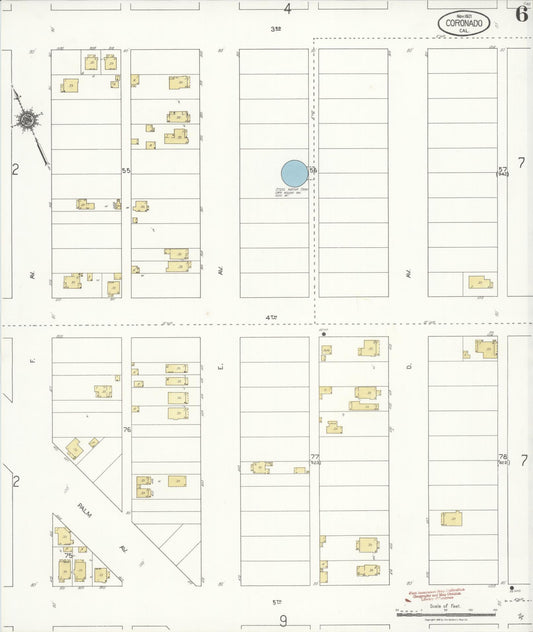 Sanborn Fire Insurance Map from Coronado, San Diego County, California (1921), Sheet #0006 - Historic Sanborn Fire Insurance Map Print, vintage old map wall art, antique decor, genealogy gift, California California map