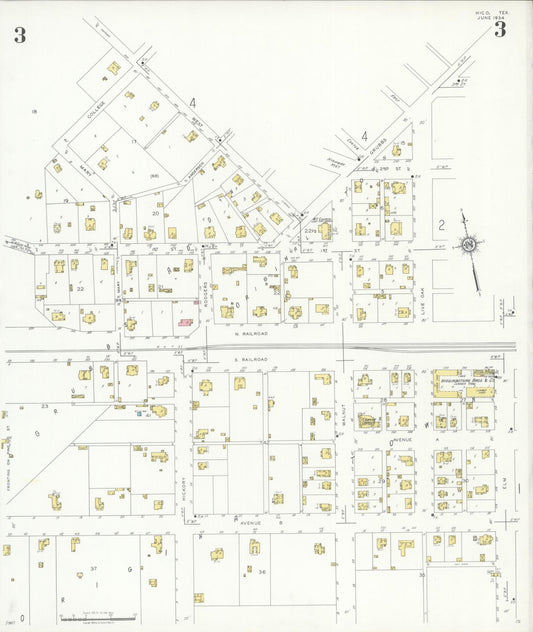 Sanborn Fire Insurance Map from Hico, Hamilton County, Texas (1934), Sheet #0003 - Historic Sanborn Fire Insurance Map Print, vintage old map wall art, antique decor, genealogy gift, Texas Texas map