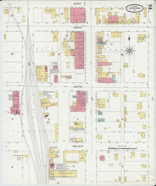 Sanborn Fire Insurance Map from Sheldon, Iroquois County, Illinois (1900), Sheet #0002 - Historic Sanborn Fire Insurance Map Print, vintage old map wall art, antique decor, genealogy gift, Illinois Illinois map