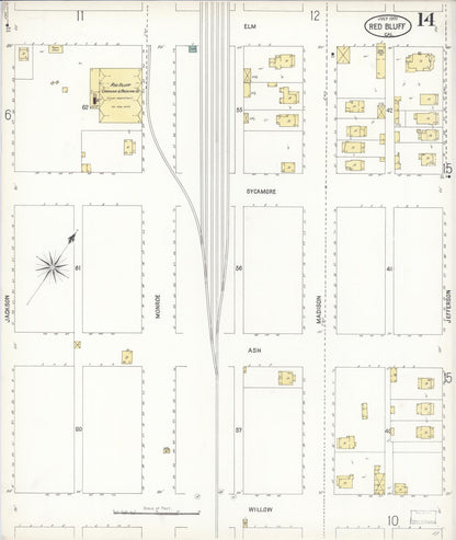 Sanborn Fire Insurance Map from Red Bluff, Tehama County, California (1900), Sheet #0014 - Complete Map Set gallery image, historic Sanborn map, vintage wall art, California California