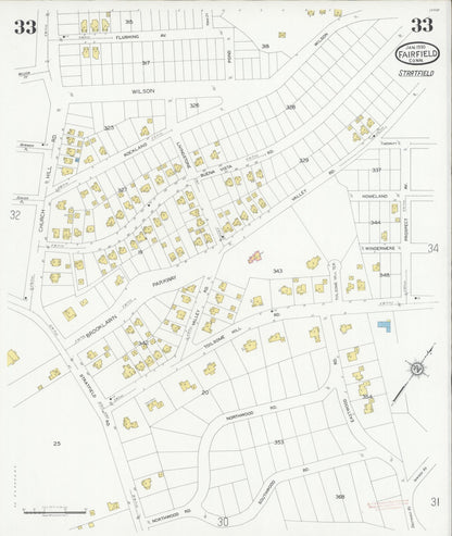 Sanborn Fire Insurance Map from Fairfield, Fairfield County, Connecticut (1930), Sheet #0033 - Complete Map Set gallery image, historic Sanborn map, vintage wall art, Connecticut Connecticut