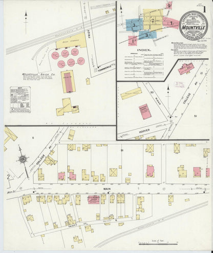 Sanborn Fire Insurance Map from Mountville, Lancaster County, Pennsylvania (1912), Sheet #0001 - Complete Map Set gallery image, historic Sanborn map, vintage wall art, Pennsylvania Pennsylvania