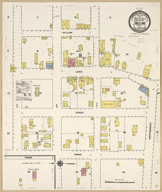 Sanborn Fire Insurance Map from Snelling, Merced County, California. (1910) – Historic Sanborn Fire Insurance Map Print