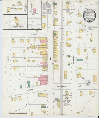 Sanborn Fire Insurance Map from Coopersville, Ottawa County, Michigan (1900), Sheet #0001 - Historic Sanborn Fire Insurance Map Print, vintage old map wall art, antique decor, genealogy gift, Michigan Michigan map