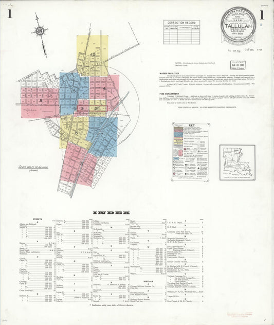 Sanborn Fire Insurance Map from Tallulah, Madison Parish, Louisiana. (1938) – Historic Sanborn Fire Insurance Map Print