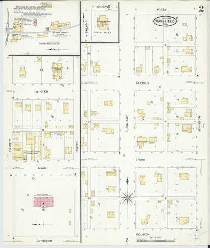 Sanborn Fire Insurance Map from Wakefield, Dixon County, Nebraska (1909), Sheet #0002 - Complete Map Set gallery image, historic Sanborn map, vintage wall art, Nebraska Nebraska