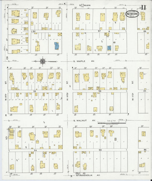 Sanborn Fire Insurance Map from Newkirk, Kay County, Oklahoma (1920), Sheet #0011 - Historic Sanborn Fire Insurance Map Print, vintage old map wall art, antique decor, genealogy gift, Oklahoma Oklahoma map
