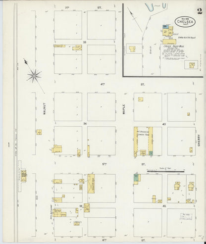 Sanborn Fire Insurance Map from Chelsea, Rogers County, Oklahoma (1898), Sheet #0002 - Complete Map Set gallery image, historic Sanborn map, vintage wall art, Oklahoma Oklahoma