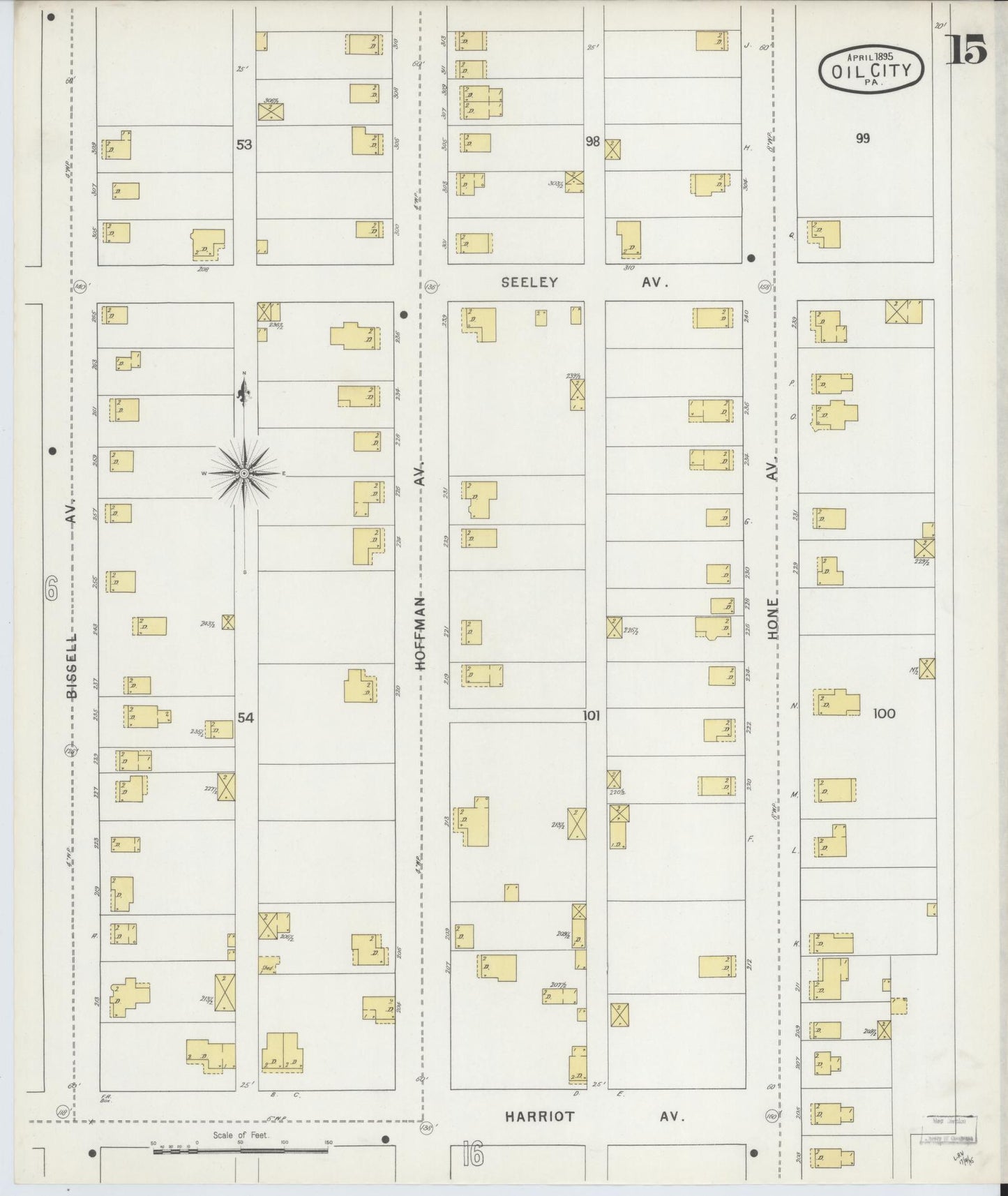 Sanborn Fire Insurance Map from Oil City, Venango County, Pennsylvania (1895), Sheet #0015 - Complete Map Set gallery image, historic Sanborn map, vintage wall art, Pennsylvania Pennsylvania