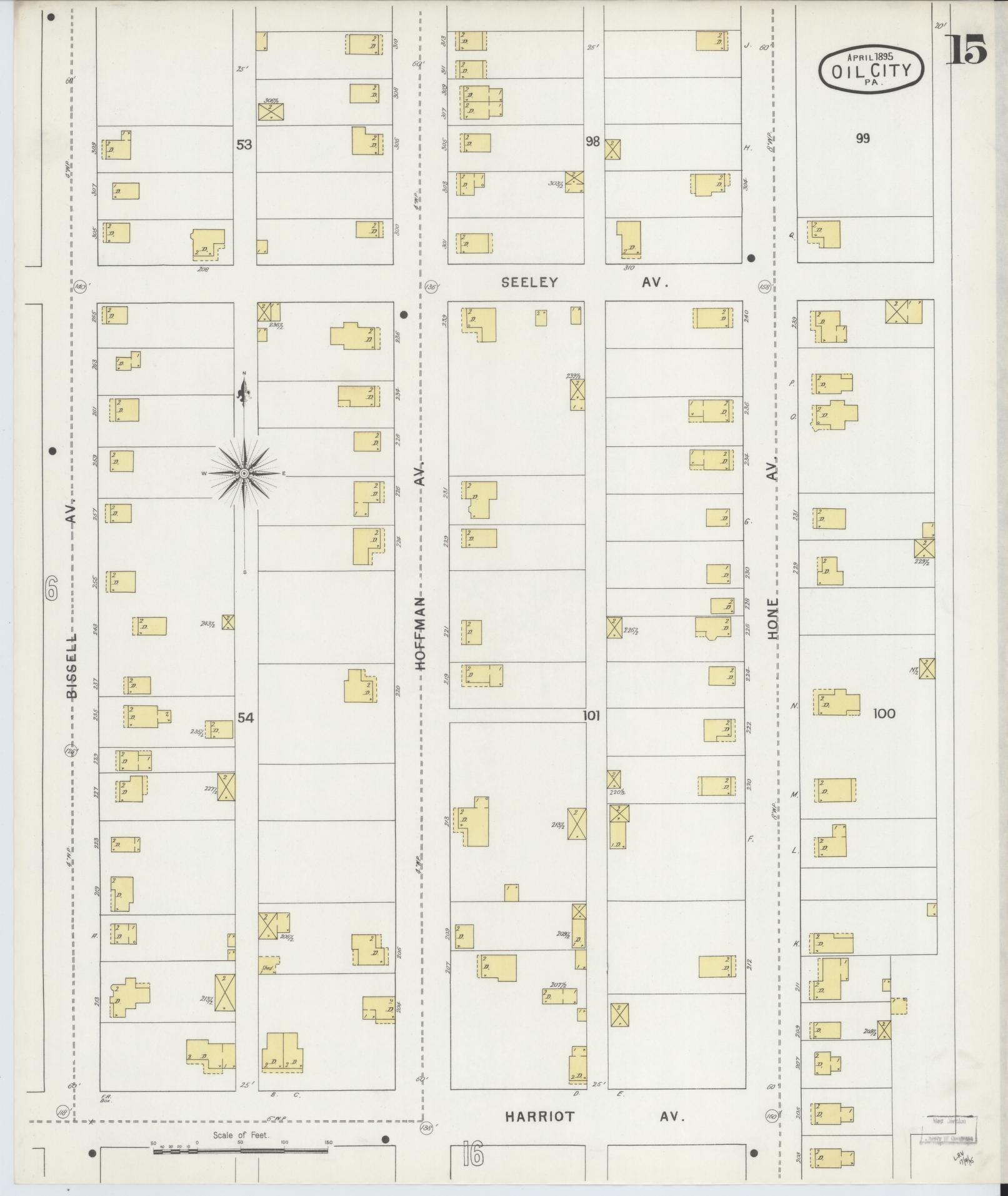 Sanborn Fire Insurance Map from Oil City, Venango County, Pennsylvania (1895), Sheet #0015 - Complete Map Set gallery image, historic Sanborn map, vintage wall art, Pennsylvania Pennsylvania