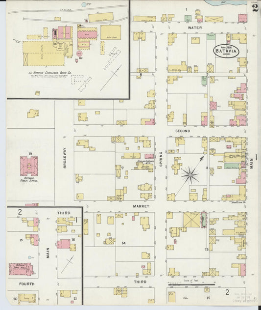 Sanborn Fire Insurance Map from Batavia, Clermont County, Ohio (1898), Sheet #0002 - Historic Sanborn Fire Insurance Map Print, vintage old map wall art, antique decor, genealogy gift, Ohio Ohio map