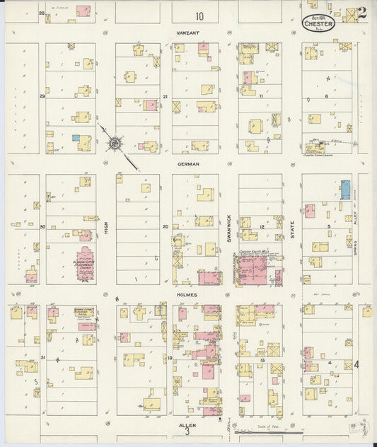 Sanborn Fire Insurance Map from Chester, Randolph County, Illinois (1911), Sheet #0002 - Historic Sanborn Fire Insurance Map Print, vintage old map wall art, antique decor, genealogy gift, Illinois Illinois map